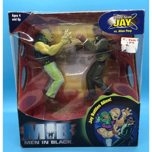 Like New 1997 Vintage Men in Black MIB Body Slam Jay vs Alien Perp Figure Set
